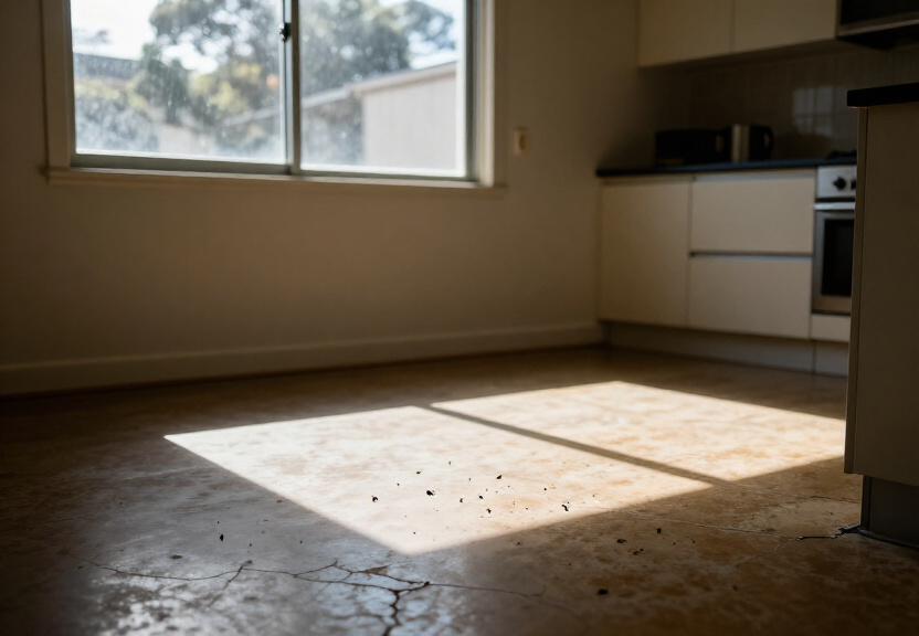 Rodent droppings in a Narwee storage room before treatment